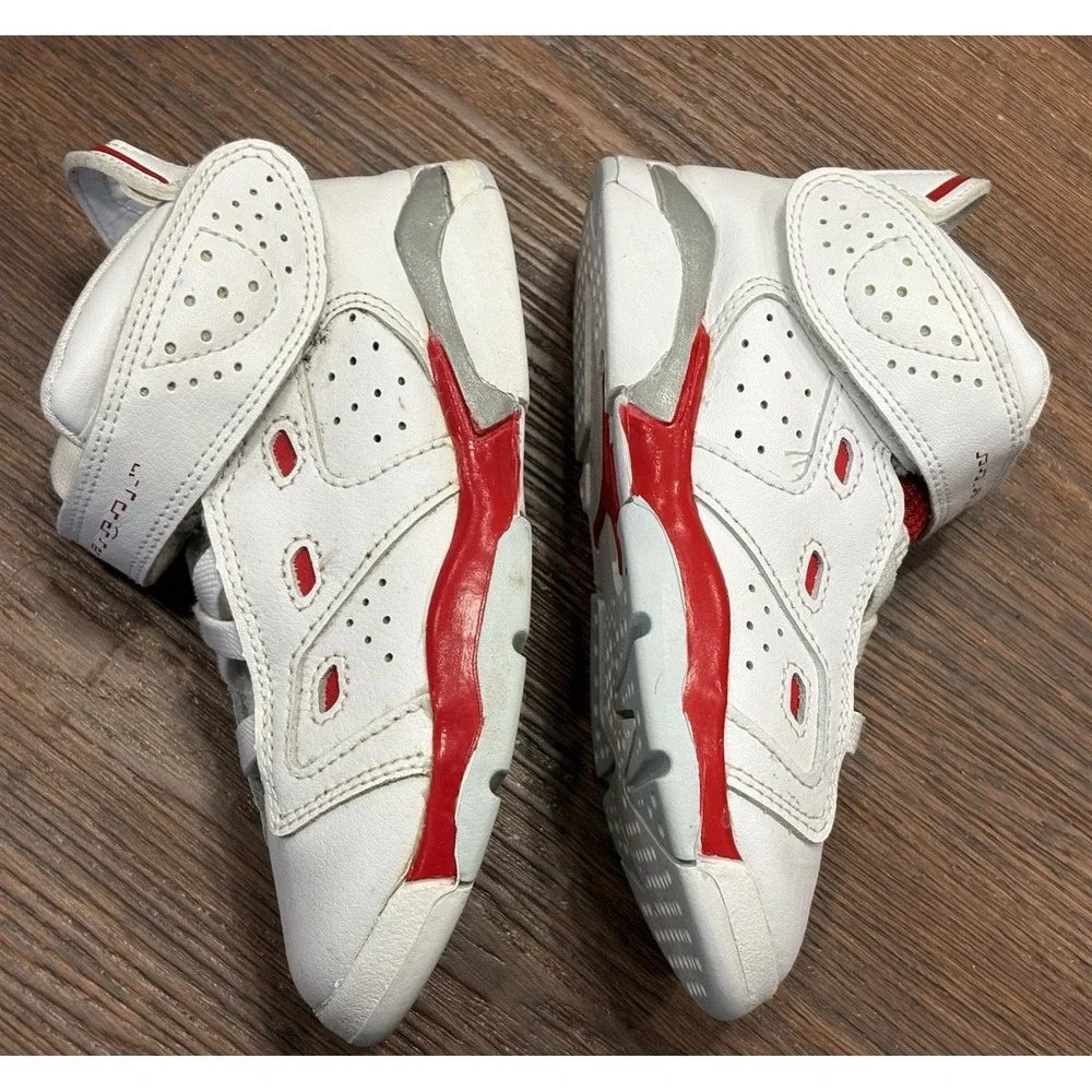 Nike Air Jordan 6 Retro Kids Boys Size 9C White Red Athletic Shoes Sneakers